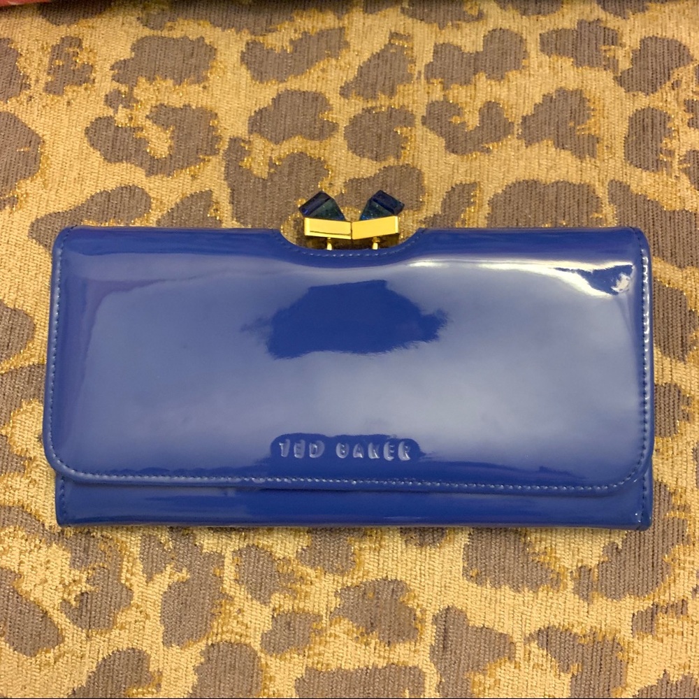 Ted Baker Crystal bobble patent leather wallet